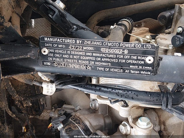45743198 :رقم المزاد ، LCELV1ZR4P6001634 vin ، 2023 Cf Moto Zforce 950 Ho Sport مزاد بيع