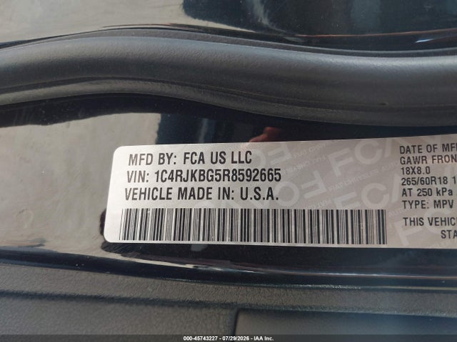 Продажа на аукционе авто 2024 Jeep Grand Cherokee L Limited, vin: 1C4RJKBG5R8592665, номер лота: 45743227