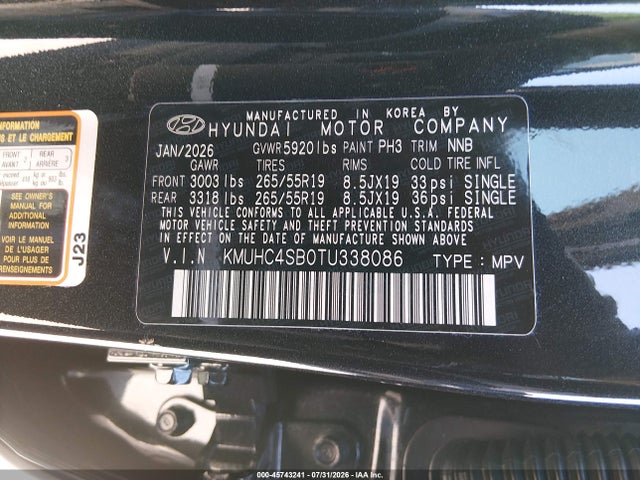 Продаж на аукціоні авто 2026 Genesis Gv80 2.5t Rwd, vin: KMUHC4SB0TU338086, номер лоту: 45743241