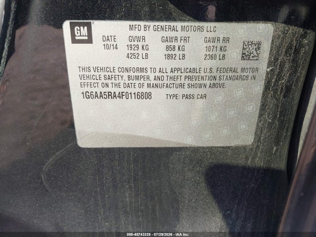 Aukcja sprzedaży 2015 Cadillac Ats Standard, vin: 1G6AA5RA4F0116808, numer aukcji: 45743328