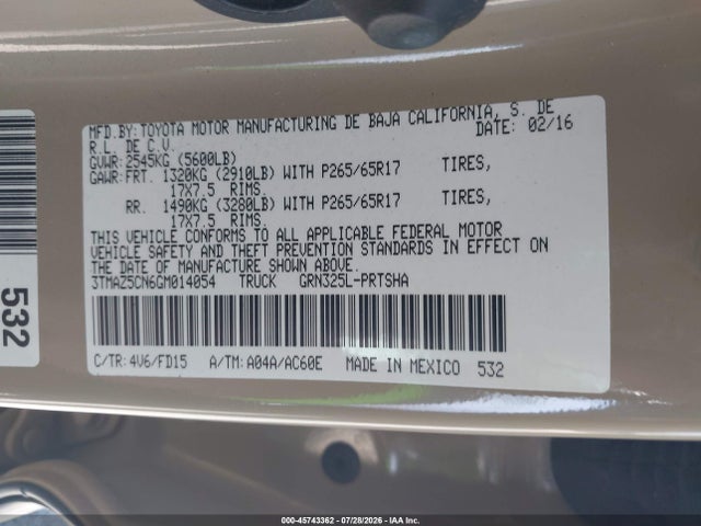 Toyota Tacoma 2016 3TMAZ5CN6GM014054 Image 9