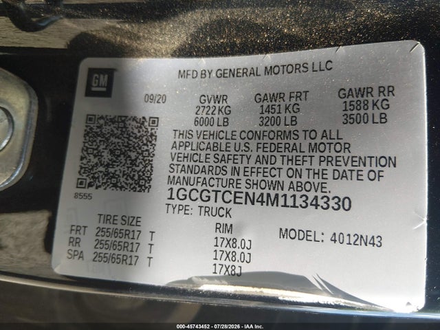 1GCGTCEN4M1134330 Chevrolet Colorado 4wd Short Box Lt