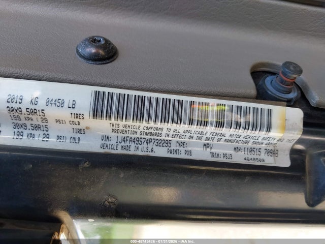 2004 Jeep Wrangler Sport მანქანა იყიდება აუქციონზე, vin: 1J4FA49S74P732295, აუქციონის ნომერი: 45743486