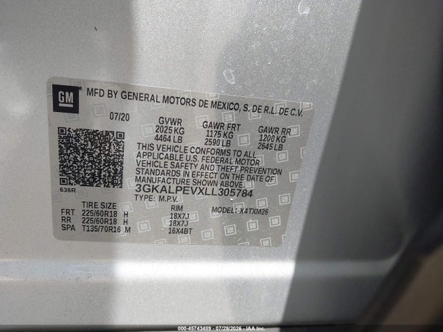 Продажа на аукционе авто 2020 Gmc Terrain Fwd Slt, vin: 3GKALPEVXLL305784, номер лота: 45743489