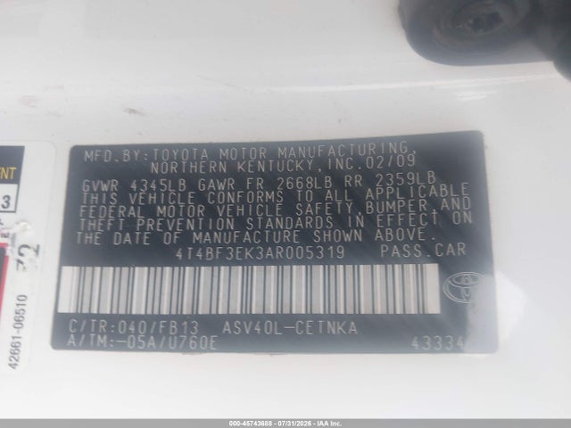 Продажа на аукционе авто 2010 Toyota Camry Le, vin: 4T4BF3EK3AR005319, номер лота: 45743688