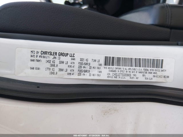 Aukcja sprzedaży 2013 Dodge Durango Crew, vin: 1C4SDJDT7DC659026, numer aukcji: 45743697