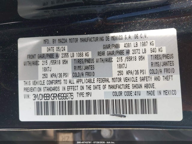 Продаж на аукціоні авто 2024 Mazda Cx-30 2.5 S Select Sport, vin: 3MVDMBBM3RM699876, номер лоту: 45743761