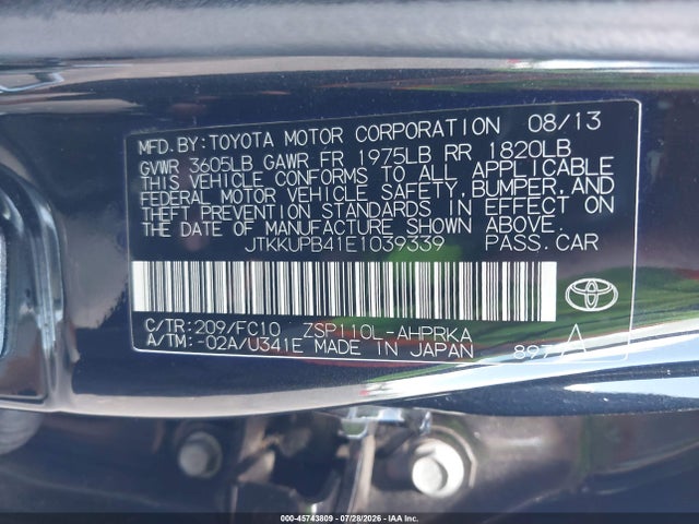 Продажа на аукционе авто 2014 Scion Xd, vin: JTKKUPB41E1039339, номер лота: 45743809