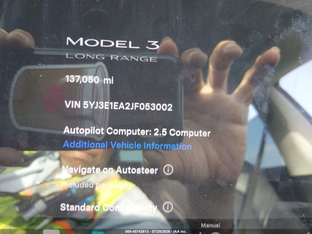 Tesla Model 3 Long Range/mid Range 2018 5YJ3E1EA2JF053002 Image 7