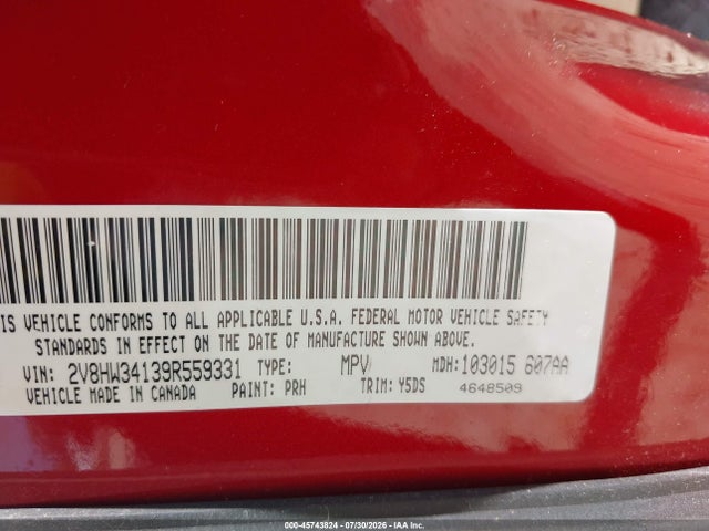 Aukcja sprzedaży 2009 Volkswagen Routan Se, vin: 2V8HW34139R559331, numer aukcji: 45743824