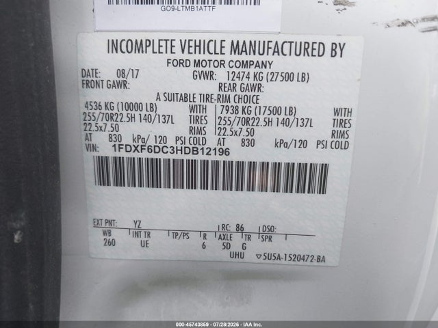 Ford F-650 Diesel 2017 1FDXF6DC3HDB12196 Image 9
