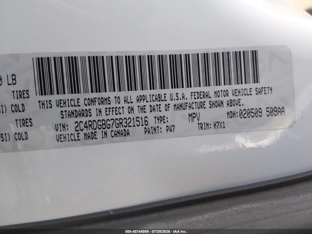 Dodge Grand Caravan Se 2016 2C4RDGBG7GR321516 Image 9