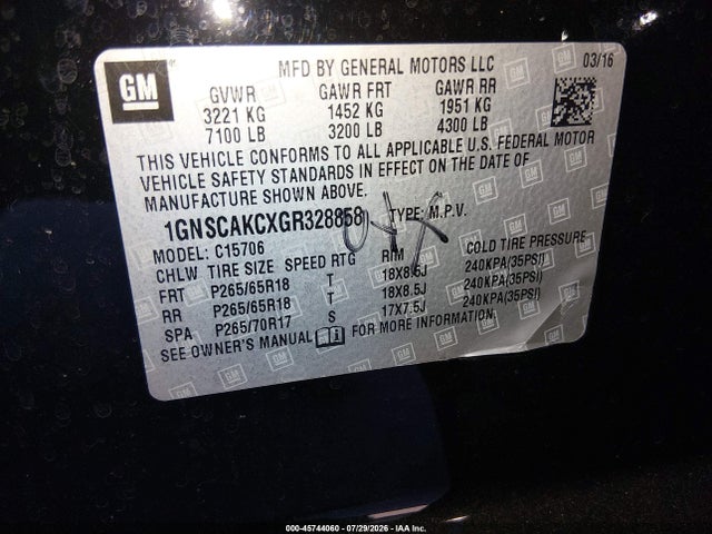 Chevrolet Tahoe Ls 2016 1GNSCAKCXGR328858 Image 9
