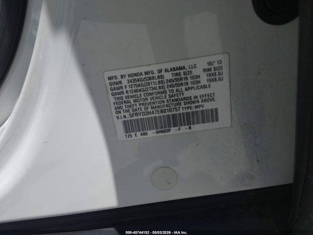 Aukcja sprzedaży 2014 Acura Mdx Technology Package, vin: 5FRYD3H47EB010757, numer aukcji: 45744152