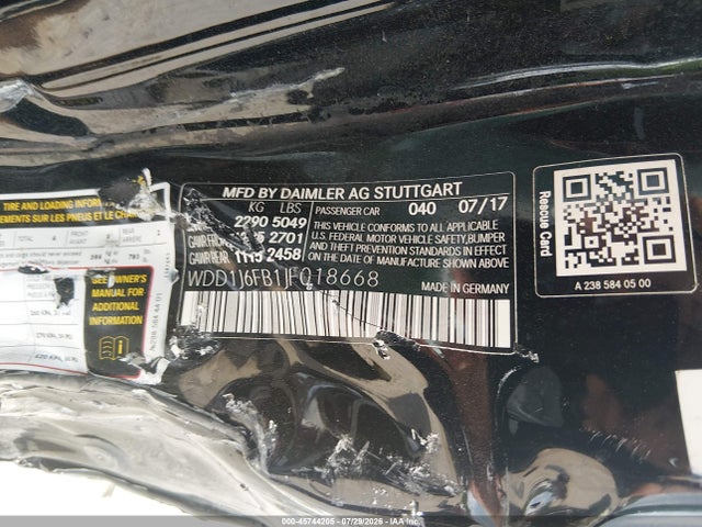 45744205 :رقم المزاد ، WDD1J6FB1JF018668 vin ، 2018 Mercedes-benz E 400 مزاد بيع