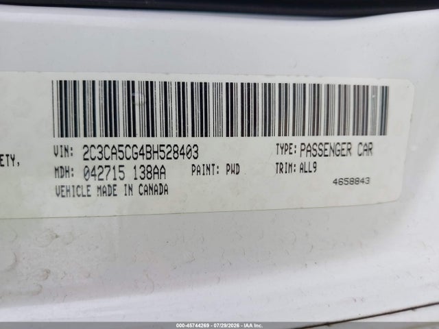 Aukcja sprzedaży 2011 Chrysler 300 Limited, vin: 2C3CA5CG4BH528403, numer aukcji: 45744269