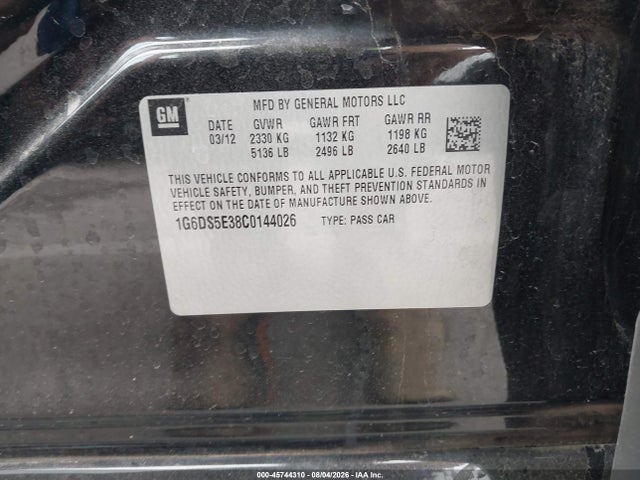 2012 Cadillac Cts Premium მანქანა იყიდება აუქციონზე, vin: 1G6DS5E38C0144026, აუქციონის ნომერი: 45744310