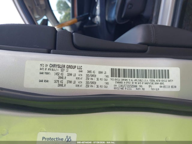 Продаж на аукціоні авто 2013 Jeep Grand Cherokee Overland, vin: 1C4RJFCT2DC525000, номер лоту: 45744348