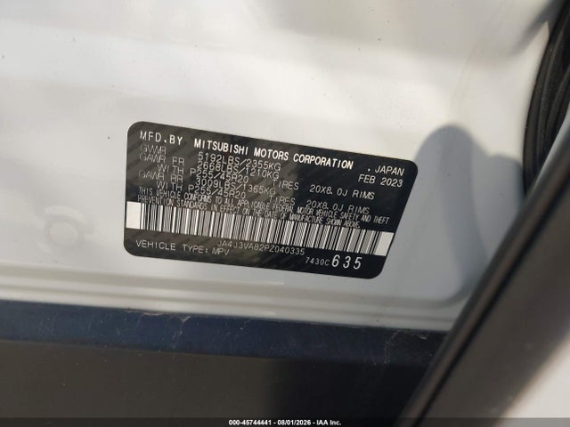 Aukcja sprzedaży 2023 Mitsubishi Outlander, vin: JA4J3VA82PZ040335, numer aukcji: 45744441