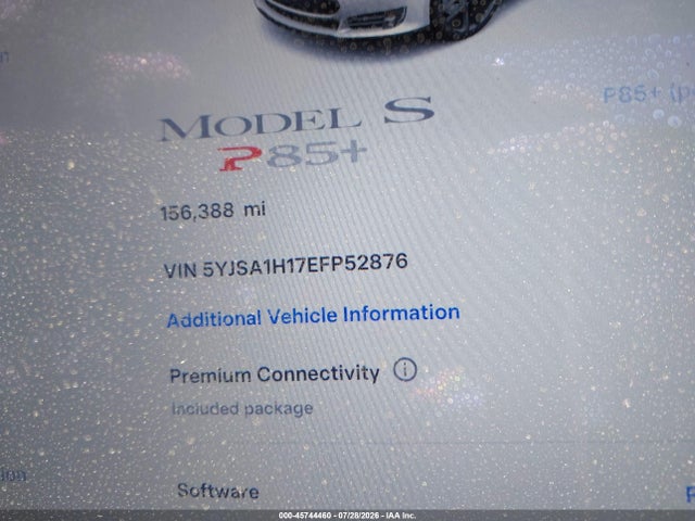 5YJSA1H17EFP52876 Tesla Model S P85