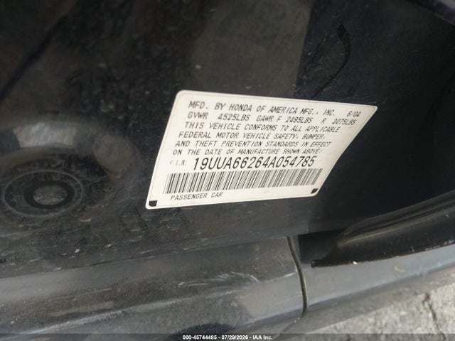 45744485 :رقم المزاد ، 19UUA66264A054785 vin ، 2004 Acura Tl مزاد بيع