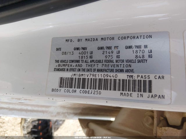Продажа на аукционе авто 2014 Mazda Mazda3 I Touring, vin: JM1BM1V79E1109440, номер лота: 45744538