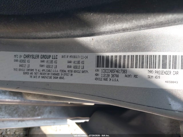 Aukcja sprzedaży 2015 Chrysler 200 Limited, vin: 1C3CCCAB5FN617383, numer aukcji: 45744661