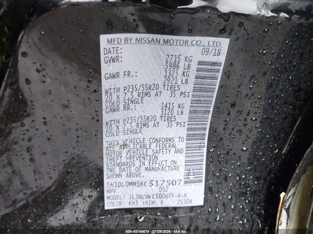 5N1DL0MM5KC517507 Infiniti QX60 LUXE