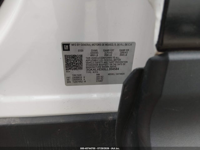 Aukcja sprzedaży 2020 Gmc Terrain Awd Slt, vin: 3GKALVEX0LL304584, numer aukcji: 45744705