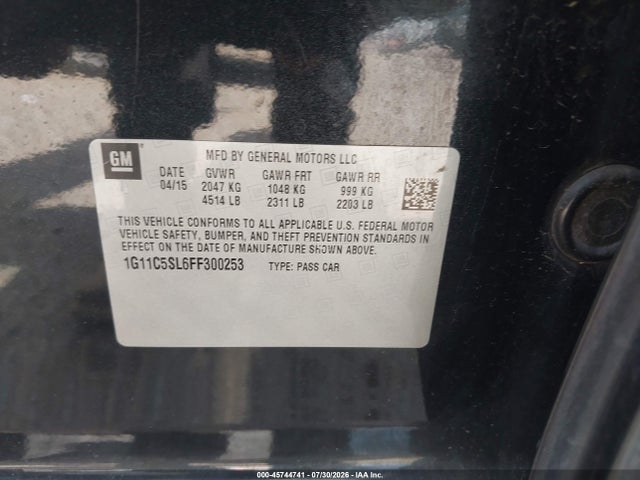 1G11C5SL6FF300253 Chevrolet MALIBU 1LT
