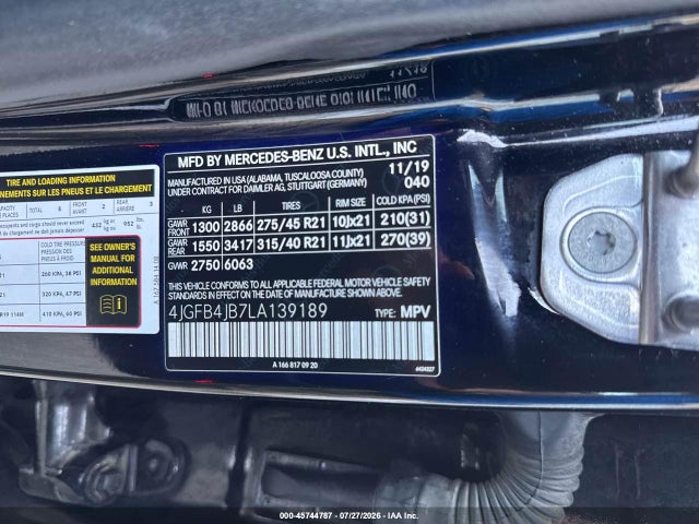 Продажа на аукционе авто 2020 Mercedes-benz Gle 350, vin: 4JGFB4JB7LA139189, номер лота: 45744787