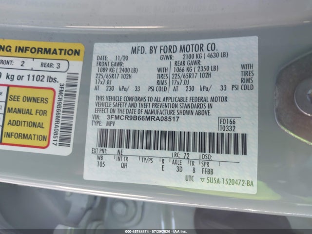 3FMCR9B66MRA08517 Ford Bronco Sport Big Bend