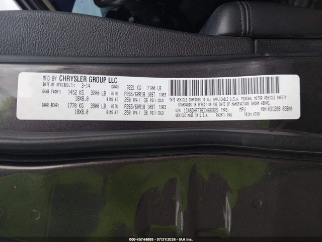 Aukcja sprzedaży 2014 Dodge Durango Special Service, vin: 1C4SDHFT8EC466925, numer aukcji: 45744888
