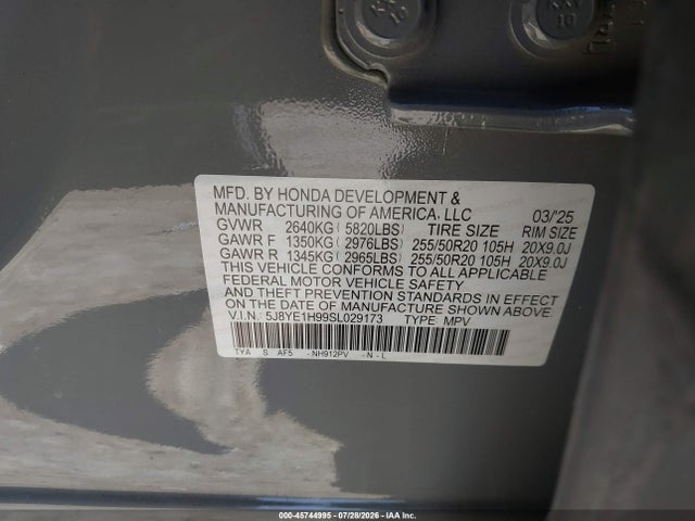 Продажа на аукционе авто 2025 Acura Mdx A-spec Advance Package, vin: 5J8YE1H99SL029173, номер лота: 45744995