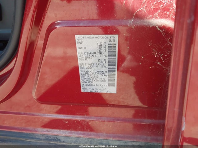 Nissan Pathfinder Sv 2017 5N1DR2MM0HC648444 Image 9