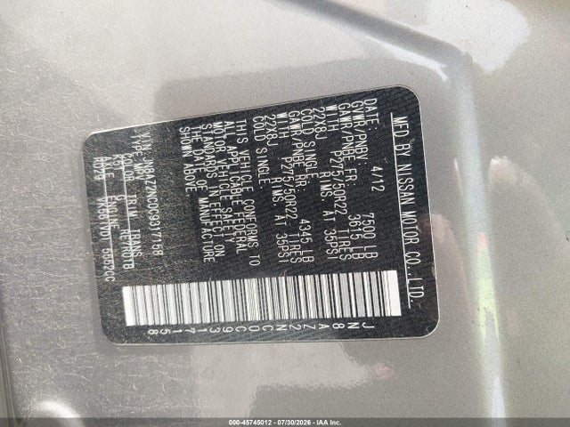 Продаж на аукціоні авто 2012 Infiniti Qx56, vin: JN8AZ2NC0C9317158, номер лоту: 45745012
