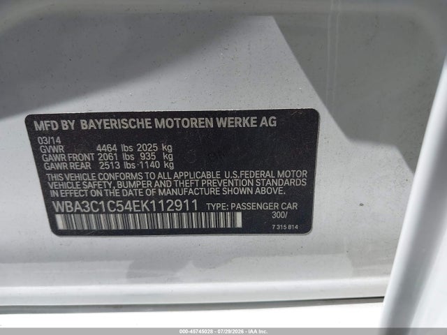 BMW 328I 2014 WBA3C1C54EK112911 Image 9