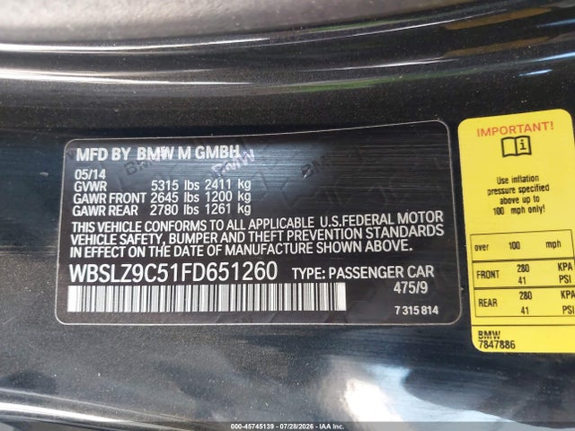 WBSLZ9C51FD651260 BMW M6