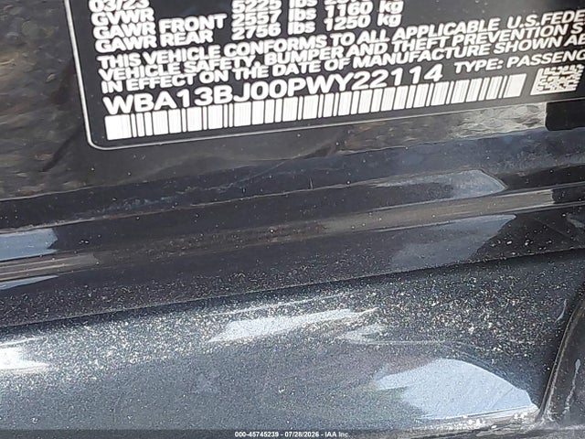45745239 :رقم المزاد ، WBA13BJ00PWY22114 vin ، 2023 Bmw 530 I Xdrive مزاد بيع