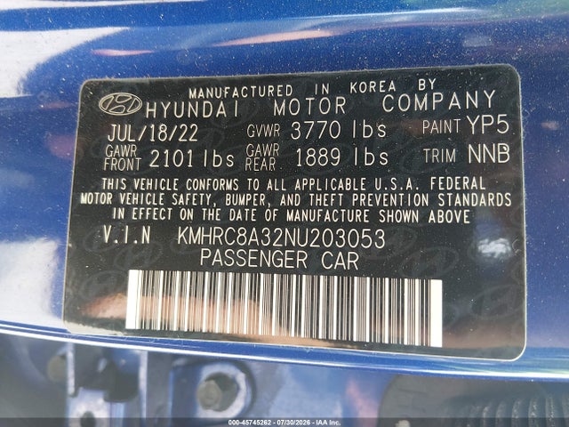 Hyundai Venue Limited 2022 KMHRC8A32NU203053 Image 9