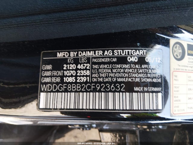 2012 Mercedes-benz C 300 Sport 4matic მანქანა იყიდება აუქციონზე, vin: WDDGF8BB2CF923632, აუქციონის ნომერი: 45745303