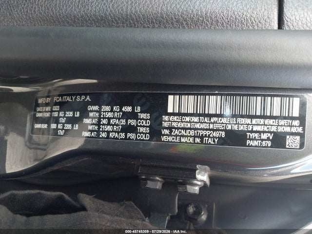 Продажа на аукционе авто 2023 Jeep Renegade Latitude 4x4, vin: ZACNJDB17PPP24978, номер лота: 45745309