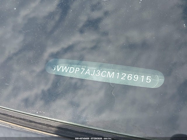 Продаж на аукціоні авто 2012 Volkswagen Jetta 2.5l Se, vin: 3VWDP7AJ3CM126915, номер лоту: 45745459
