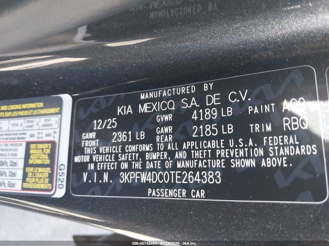 KIA K4 Gt-line Turbo 2026 3KPFW4DC0TE264383 Image 9