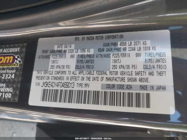 Продаж на аукціоні авто 2015 Mazda Cx-5 Grand Touring, vin: JM3KE4DY4F0469013, номер лоту: 45745577