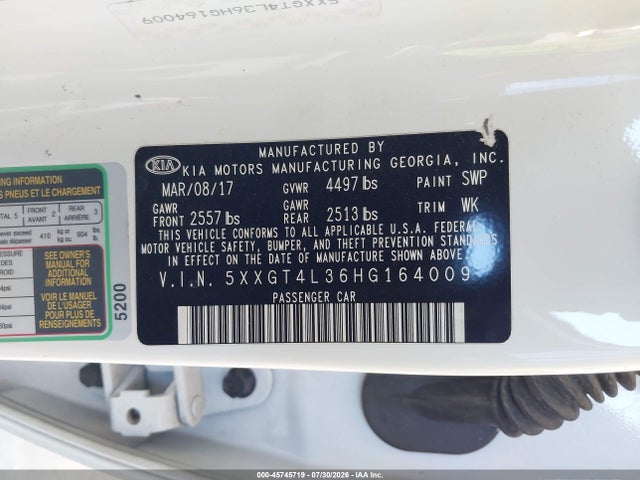 KIA Optima Lx 2017 5XXGT4L36HG164009 Image 9