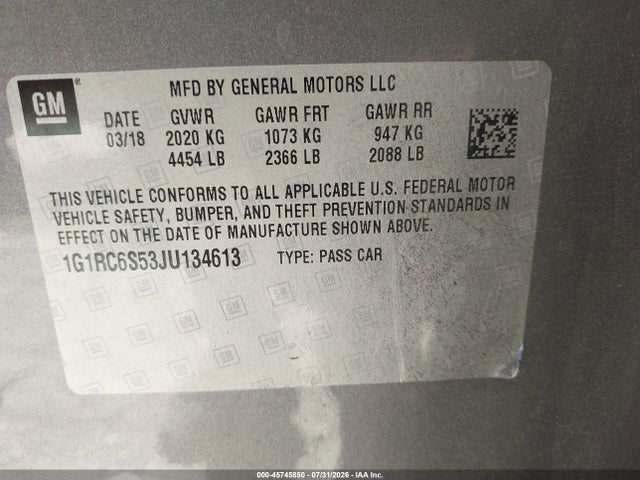 Chevrolet VOLT LT 2018 1G1RC6S53JU134613 Image 9