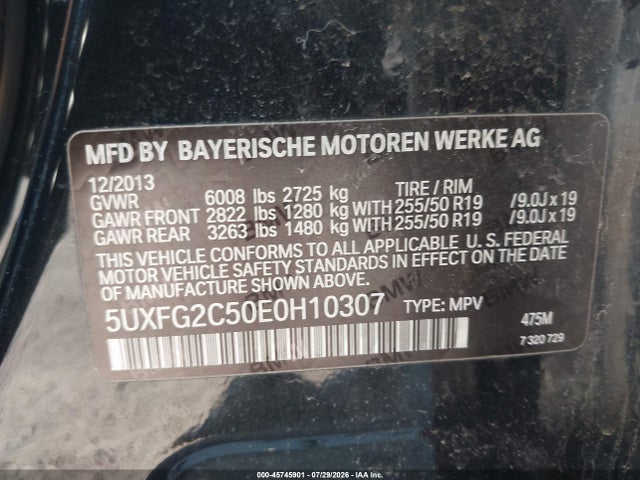 Продажа на аукционе авто 2014 Bmw X6 Xdrive35i, vin: 5UXFG2C50E0H10307, номер лота: 45745901