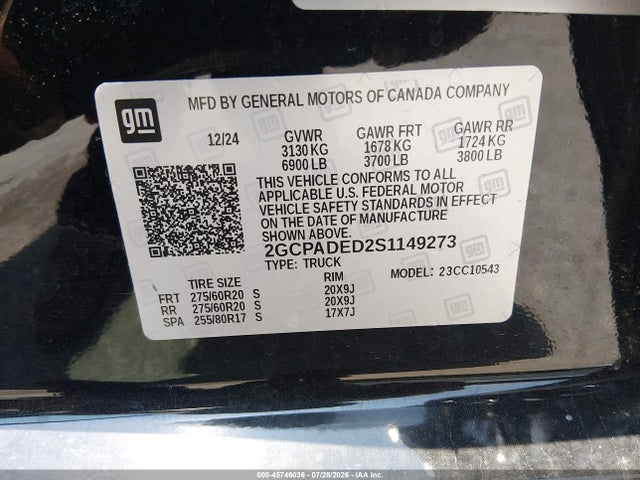 2GCPADED2S1149273 Chevrolet Silverado 1500 2wd Short Bed Rst