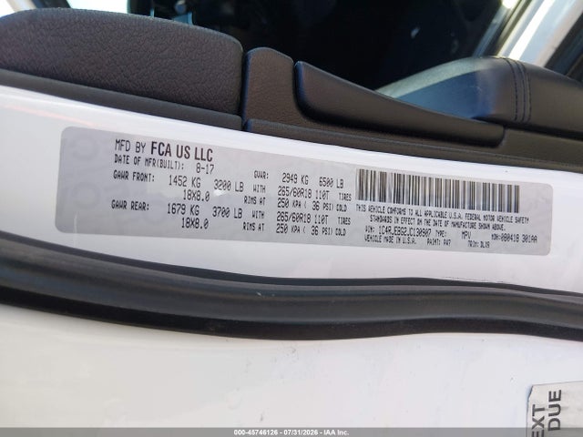 Продаж на аукціоні авто 2018 Jeep Grand Cherokee Limited 4x2, vin: 1C4RJEBG2JC130907, номер лоту: 45746126